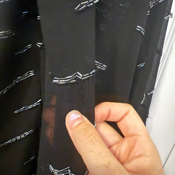 J. Luxmi New York Size L Beaded Sheer Blouse Tank Top Set Black Party Holiday‎ - Picture 6 of 13